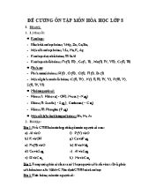 Đề cương ôn tập môn Hóa học 8